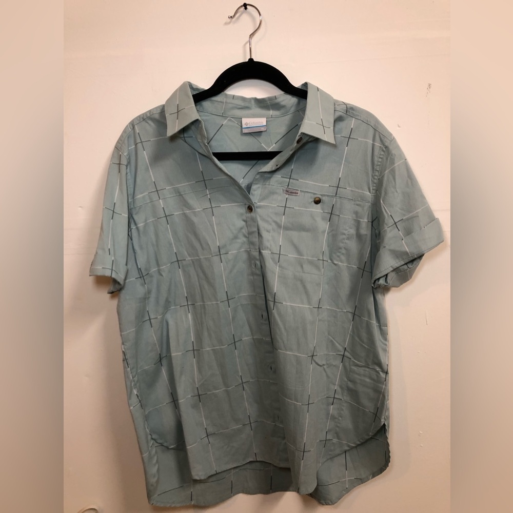 Columbia Green Dress Short Sleeve Shirt